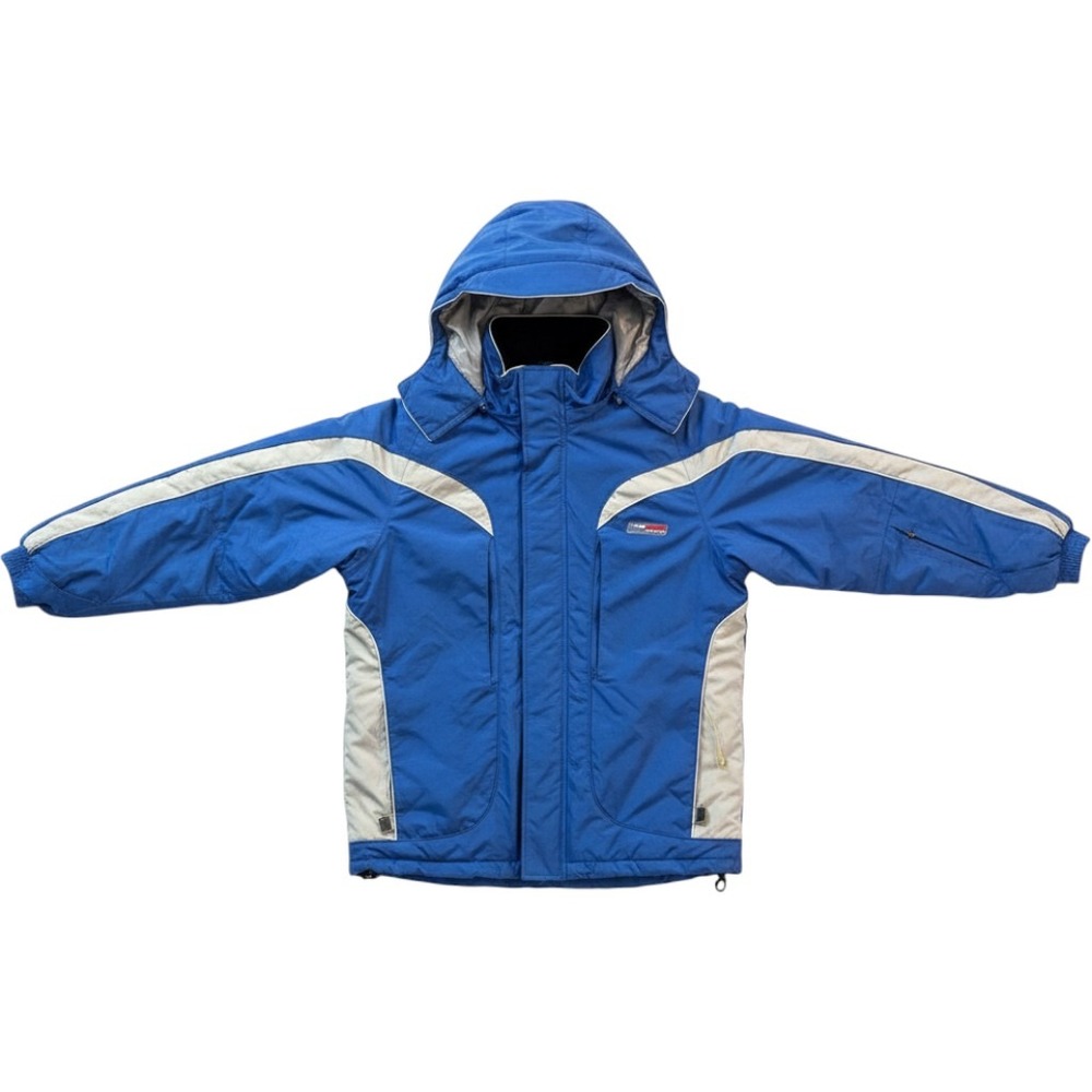 Karbon Kids Ski Snowboarding Jacket Blue Gray Hooded Sz 16 Winter Detach Hood